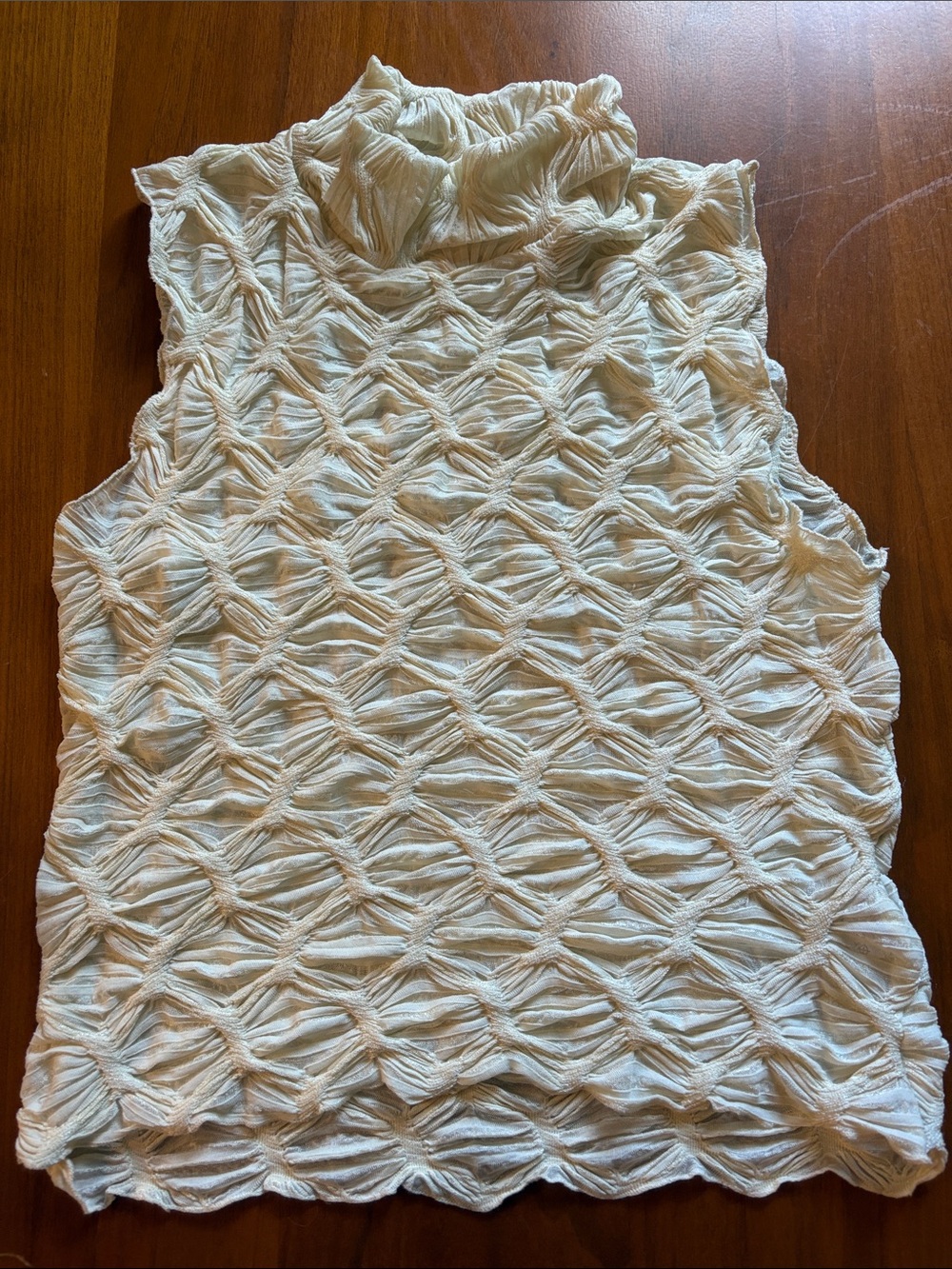 EUC Anthropologie Cream Textured Sleeveless Top Small